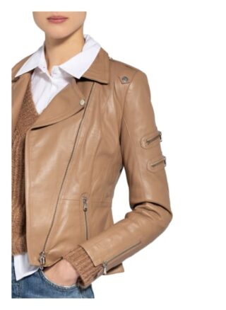 Schyia Abby Lederjacke, Beige