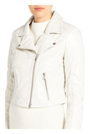 Schyia Lederjacke Damen, Weiss