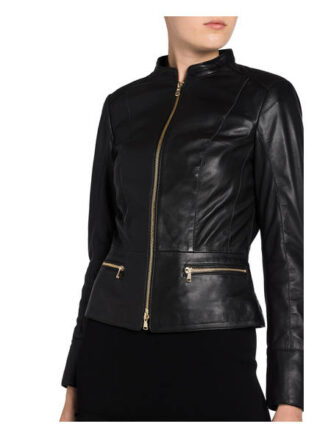 Schyia Lior Lederjacke, Schwarz