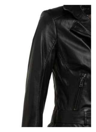 Schyia Manja Lederjacke, Schwarz