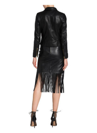 Schyia Viola Lederjacke, Schwarz