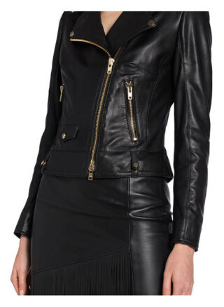 Schyia Viola Lederjacke, Schwarz