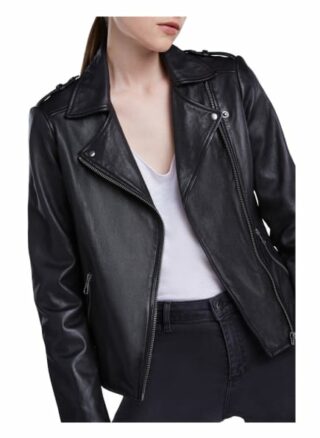 Set Bikerjacke Damen, Schwarz