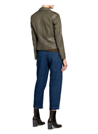 Set Tyler Lederjacke, Grün