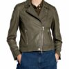 Set Tyler Lederjacke, Grün
