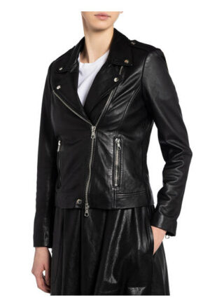Set Tyler Lederjacke, Schwarz