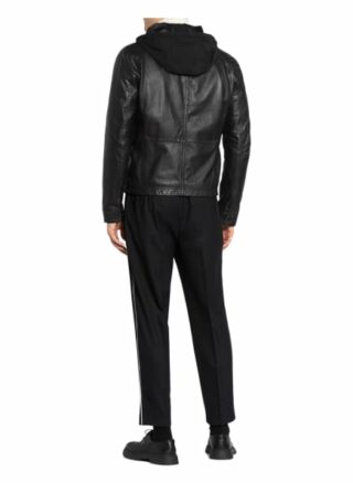 Strellson Fane Lederjacke Herren, Schwarz