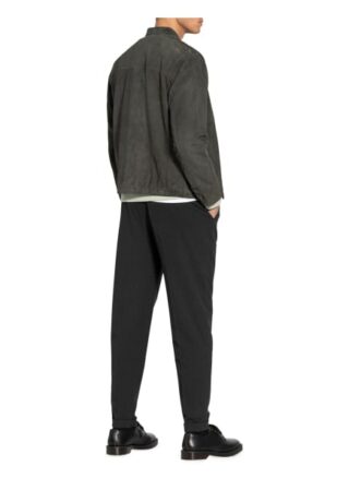 Theory Moore Velourslederjacke, Grau