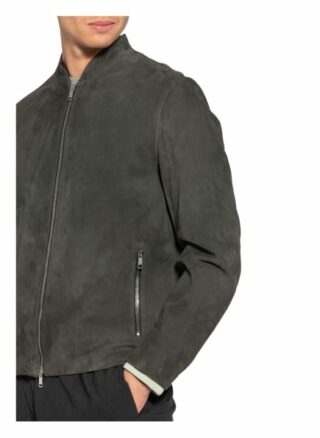Theory Moore Velourslederjacke, Grau