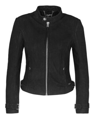 Tigha Lederjacke Timeless Racer, Schwarz