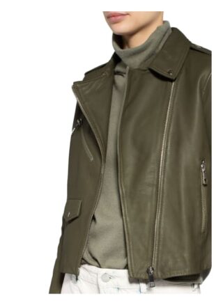Whistles Agnes Lederjacke, Grün