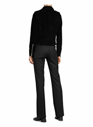 Whistles Velourslederjacke, Schwarz