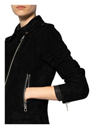 Whistles Velourslederjacke, Schwarz