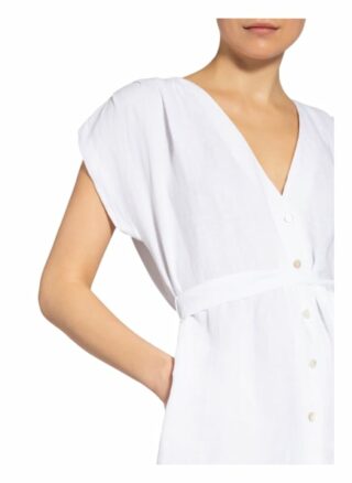 120%Lino Hemdblusenkleid aus Leinen, Weiß