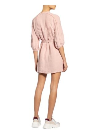 120%Lino Leinenkleid mit 3/4-Arm, Pink