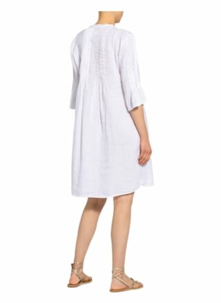 120%Lino Leinenkleid mit 3/4-Arm, Weiß