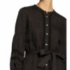 120%Lino Leinenkleid mit Lochspitze, Schwarz