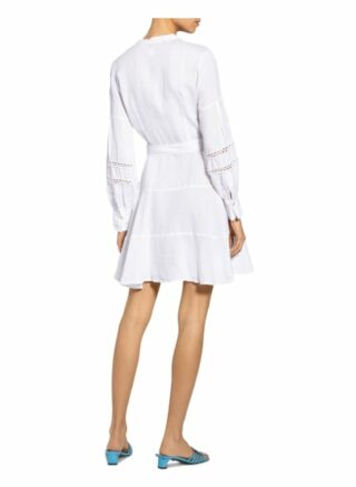 120%Lino Leinenkleid mit Lochspitze, Weiß
