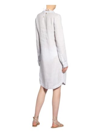 120%Lino Leinenkleid mit Schmucksteinbesatz, Grau