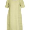 120%Lino Leinenkleid mit Schmucksteinbesatz, Grün