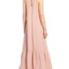 120%Lino Leinenkleid mit Schmucksteinbesatz, Pink