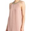 120%Lino Leinenkleid mit Schmucksteinbesatz, Pink