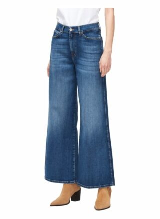 7 For All Mankind Lotta Wideleg Fit Flared Leg Jeans Damen, Blau