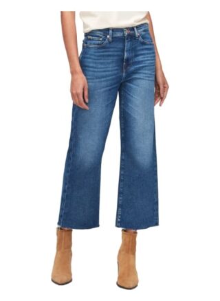7 For All Mankind Cropped Alexa Flared Fit Flared Leg Jeans Damen, Blau
