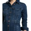 7 For All Mankind Hemdblusenkleid West aus Jeans, Blau