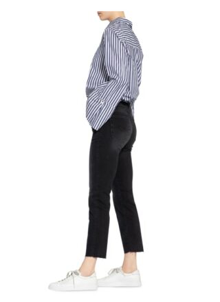 7 For All Mankind Jeans The Straight Crop, Schwarz