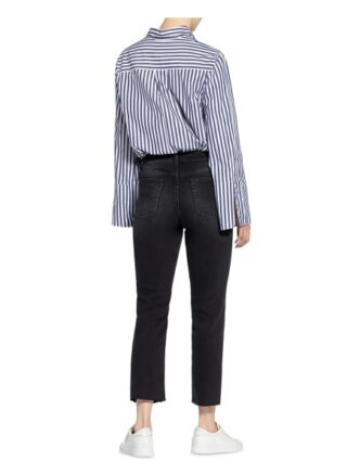 7 For All Mankind Jeans The Straight Crop, Schwarz