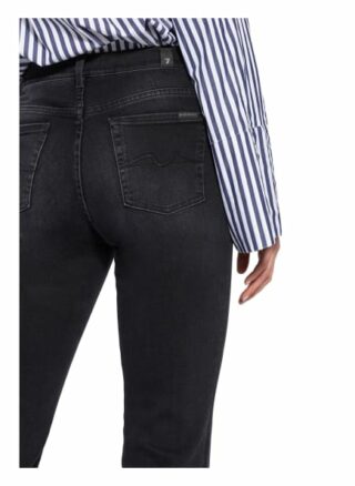 7 For All Mankind Jeans The Straight Crop, Schwarz