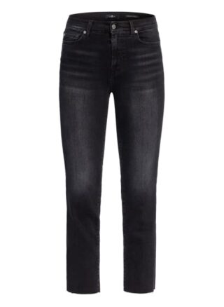 7 For All Mankind Jeans The Straight Crop, Schwarz