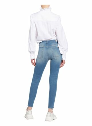 7 For All Mankind Skinny Jeans High Waist Skinny Crop, Blau