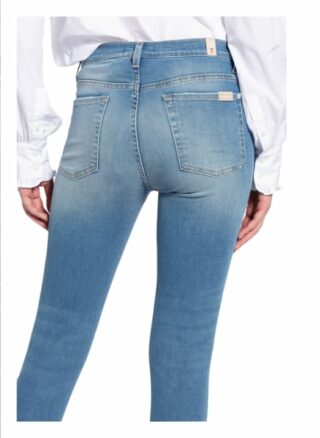 7 For All Mankind Skinny Jeans High Waist Skinny Crop, Blau
