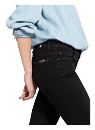7 For All Mankind Skinny Jeans Pyper Crop, Schwarz