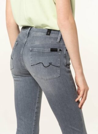 7 For All Mankind Skinny Jeans The Skinny mit Swarovski Kristallen, Grau