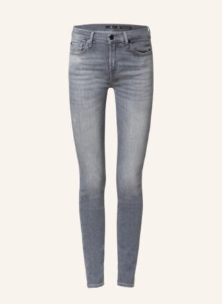 7 For All Mankind Skinny Jeans The Skinny mit Swarovski Kristallen, Grau