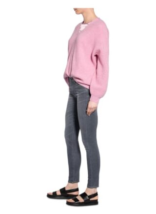 7 For All Mankind Skinny Jeans mit Swarovski Kristallen, Grau