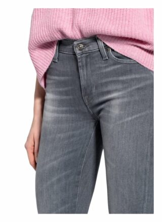7 For All Mankind Skinny Jeans mit Swarovski Kristallen, Grau