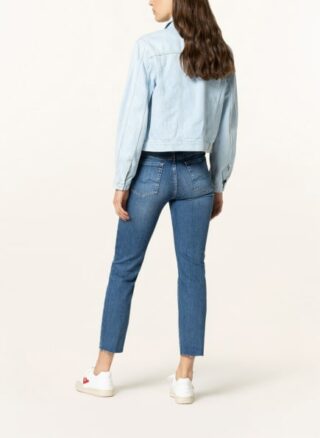 7 For All Mankind Straight Jeans The Straight Crop, Blau