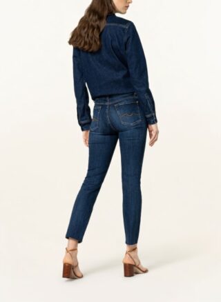 7 For All Mankind Jeans The Straight Crop Straight Leg Jeans Damen, Blau