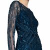 Adrianna Papell Abendkleid mit Schmucksteinbesatz, Blau