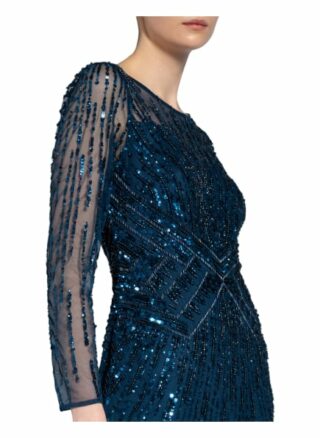 Adrianna Papell Abendkleid mit Schmucksteinbesatz, Blau