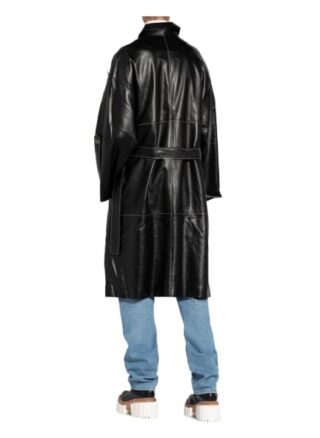 Aeron Trenchcoat Palla in Lederoptik, Schwarz