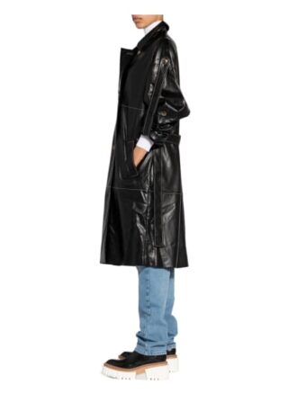 Aeron Trenchcoat Palla in Lederoptik, Schwarz