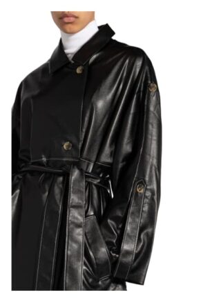 Aeron Trenchcoat Palla in Lederoptik, Schwarz