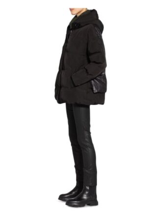 Airforce Steppjacke im Materialmix, Schwarz