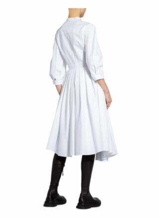Alexander Mcqueen Hemdblusenkleid mit 3/4-Arm, Weiß