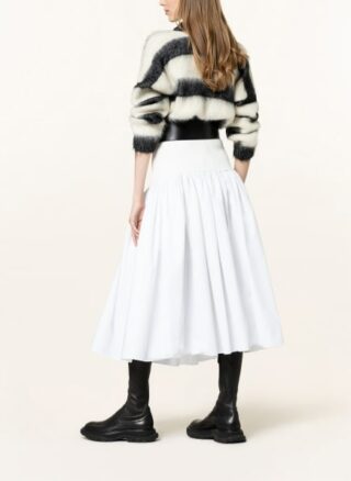 Alexander Mcqueen Rock im Materialmix, Weiß